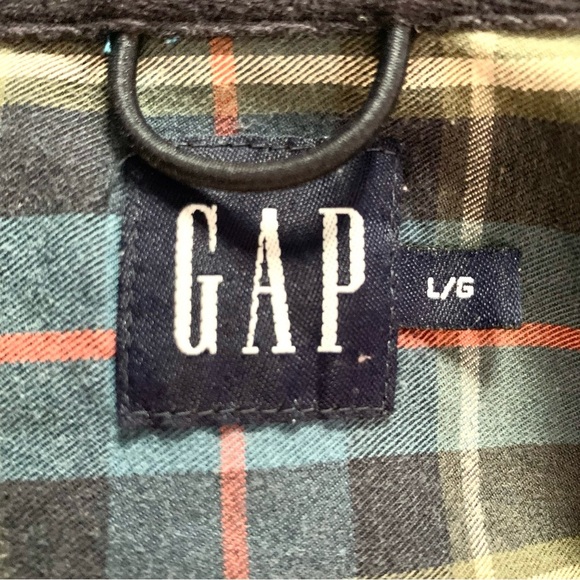 Vintage 90s GAP Shirt Men L Blue Plaid Short Sleeve Button Down Casual Cotton - Picture 3 of 8